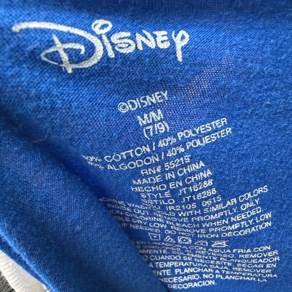 Disney blue and white quarter sleeve Mickey Mouse shirt with glitter shorts. - Picture 2 of 4